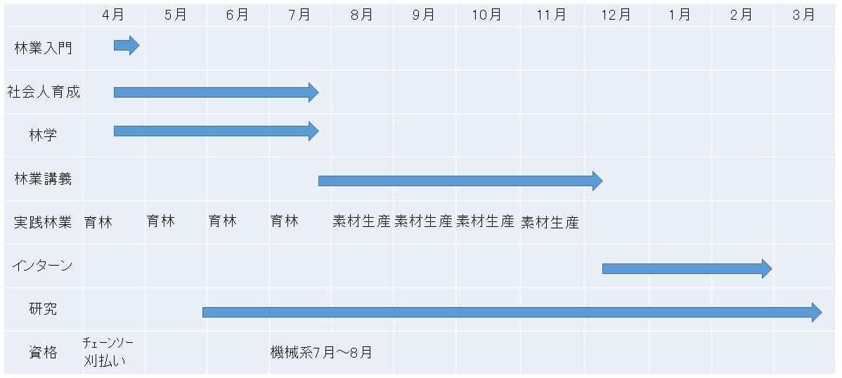 教育課程の年間スケジュール